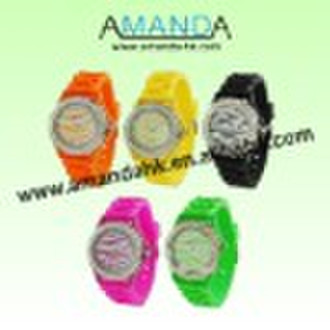 zebra face Geneva watch in stock,hotest silicone w