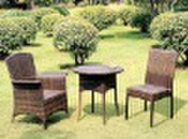 Garden Furniture - Aluminium Wicker Chair & Ta