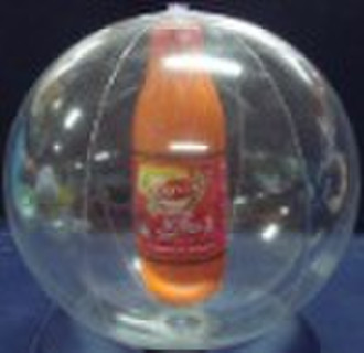 Dia.16" inflatable beach ball with 3D bottle