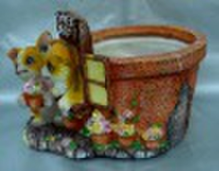 polyresin flower pot