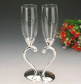 Heart Decorated Champagne Glasses