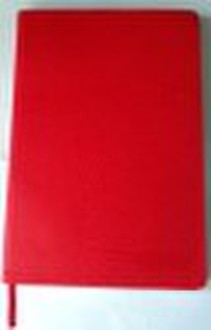 Bright Red Leather Cover Lined Notebook with Custo