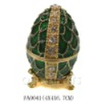 Alloy Jewelry Box--Egg Shape with Stand
