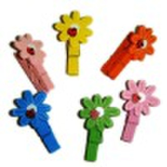 Flower Shape Wooden Clips