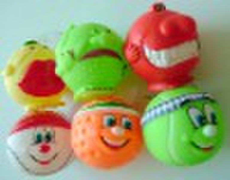 pet supply--tennis ball pvc 7.5cm,louder squeaker,