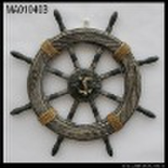 wooden nautical ship wheel craft