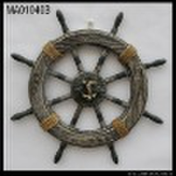 wooden nautical ship wheel craft