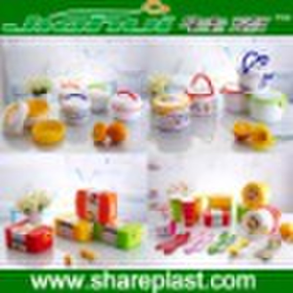 plastic container set with division