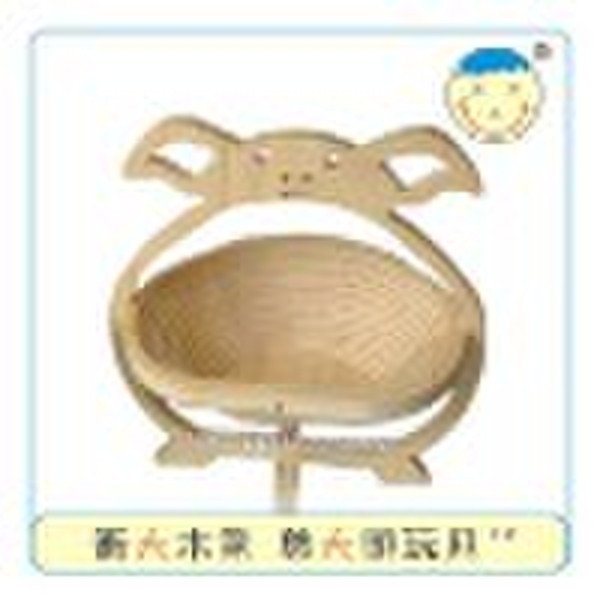 Wooden folding basket