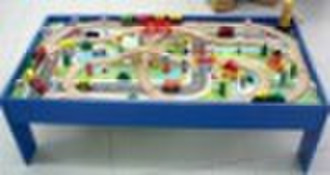 Wooden toy 100pcs rail-way table train set