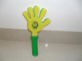 Yellow and green 12" hand clappers with logo