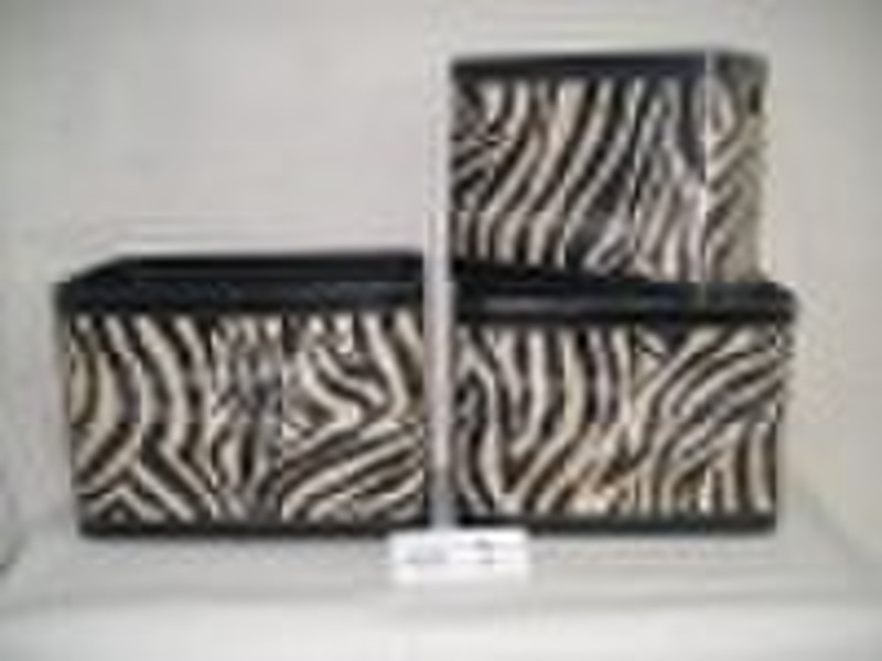 zebra verschachtelten Leder Magazin Eimer