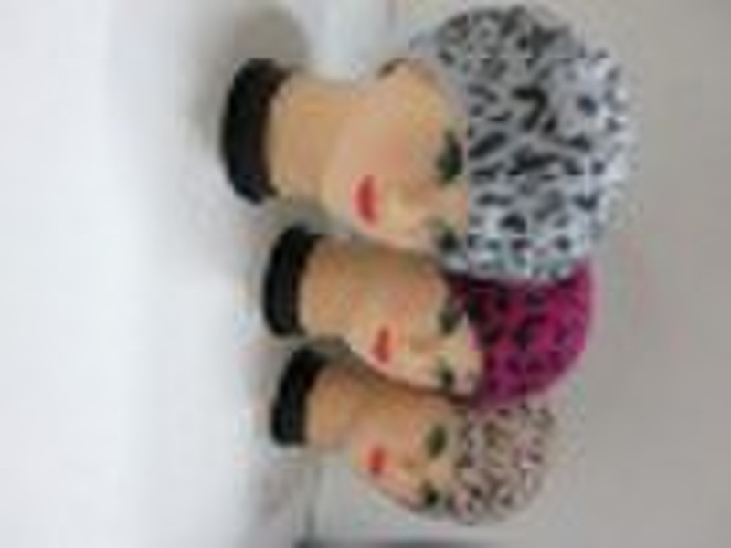 rabbit hair cap beret with print