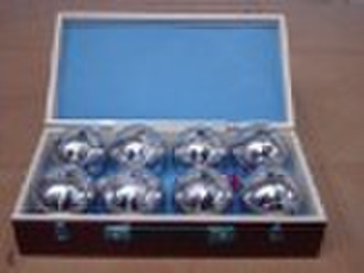 petanque, bocca, boccie 8pcs set in wooden box