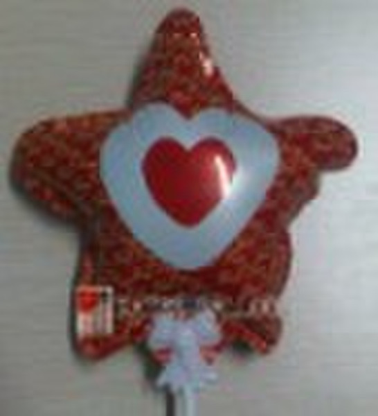 DIA 14.5cm five star auto inflatable foil balloon