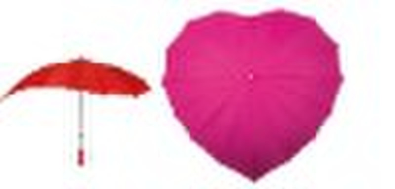 Quality Promotion Straight Red Heart Shape Umbrell