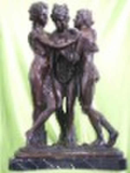 3-PERSONS Bronze sculpture