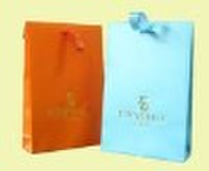 2010  yellow and blue shoping kraft paper bag