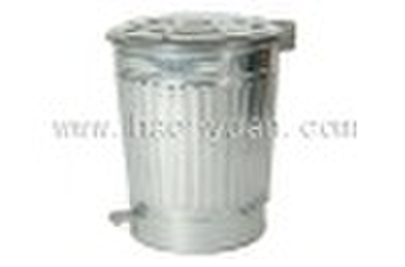 galvanized waste bin with pedal