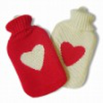 Hot Water Bottle with Knitted Cover