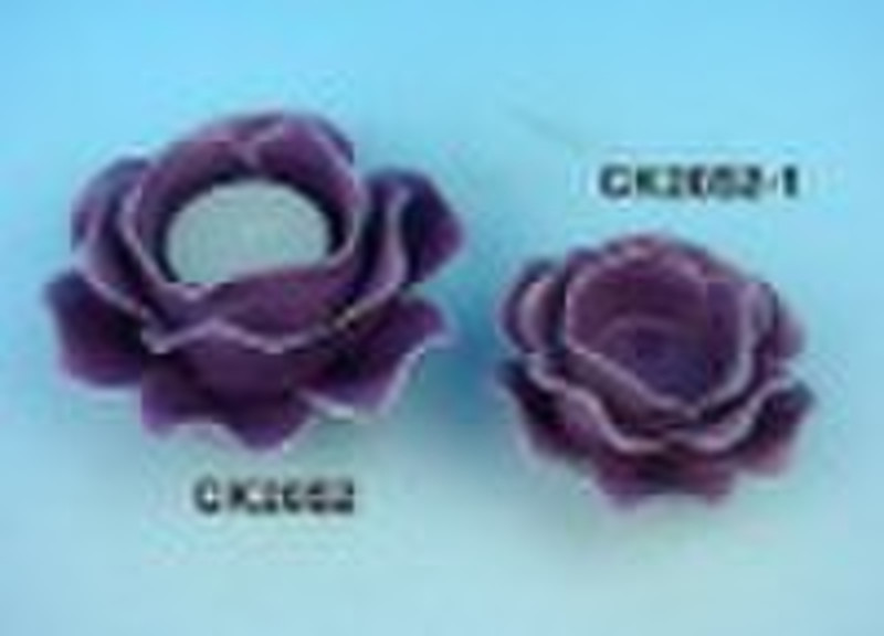 Ceramic rose candle holder