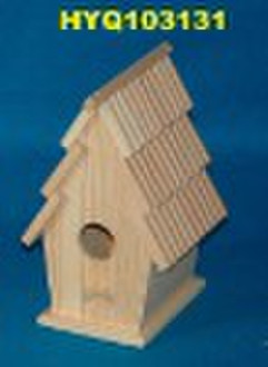 Natural wooden bird house