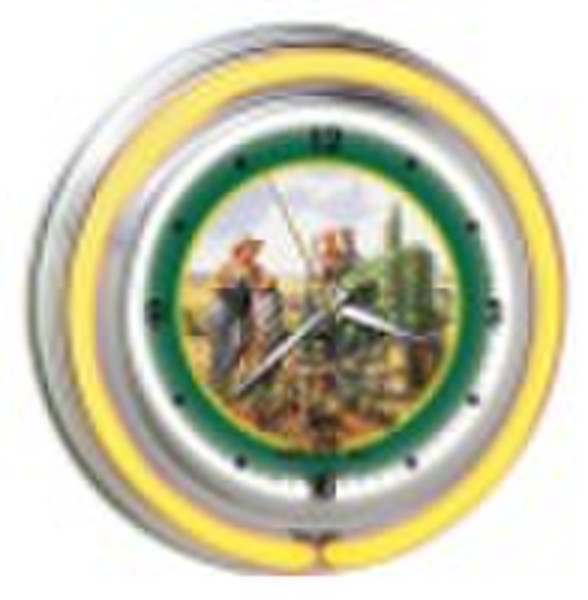 Double Neon Wall Clock