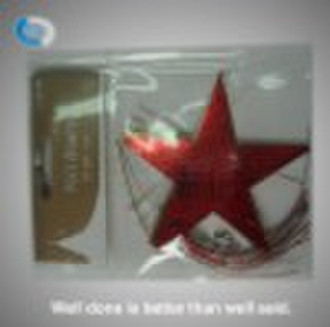 paper hang tag, red star