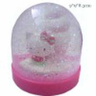 Plastic Snow Ball With Hello Kitty Figurine