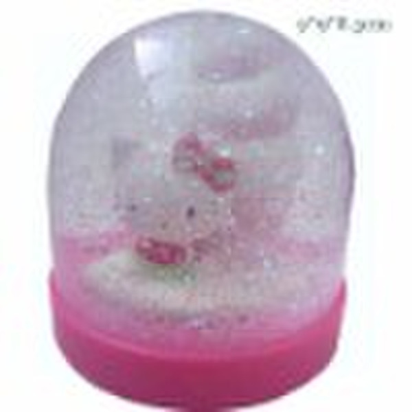 Plastic Snow Ball With Hello Kitty Figurine