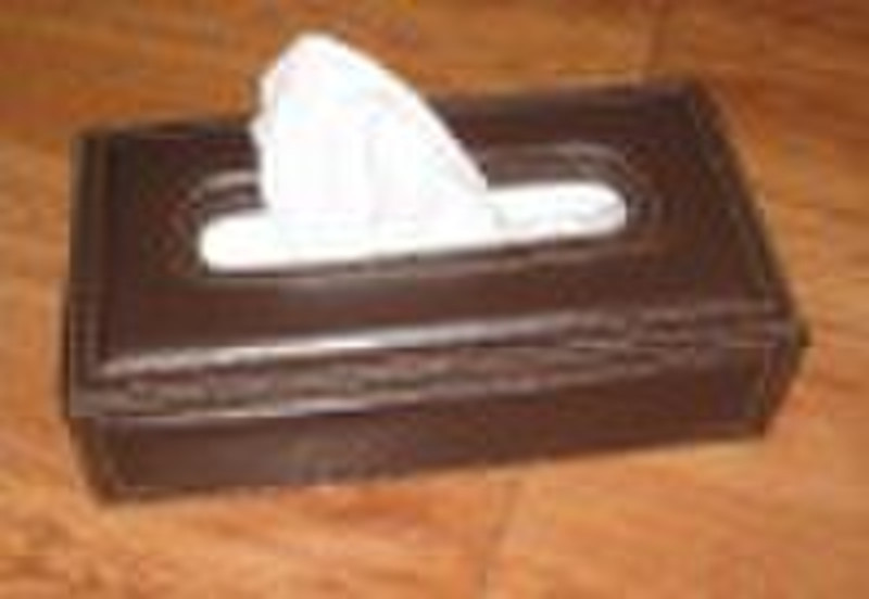 Leather tissue box