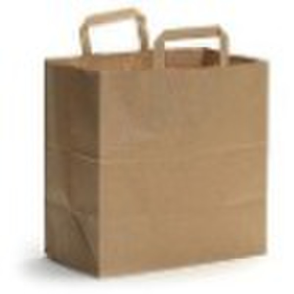 Brown kraft paper bag with Flat/Twist paper handle