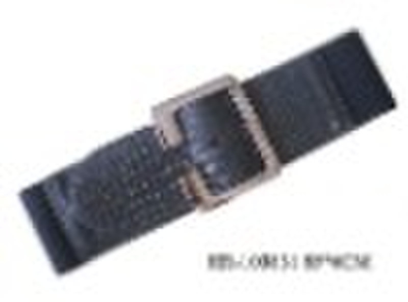 Elastic/pu belt with square  buckle