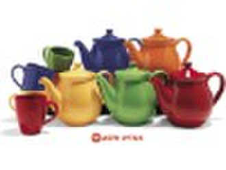 Porcelain Tea Set with Solid Color or Decal