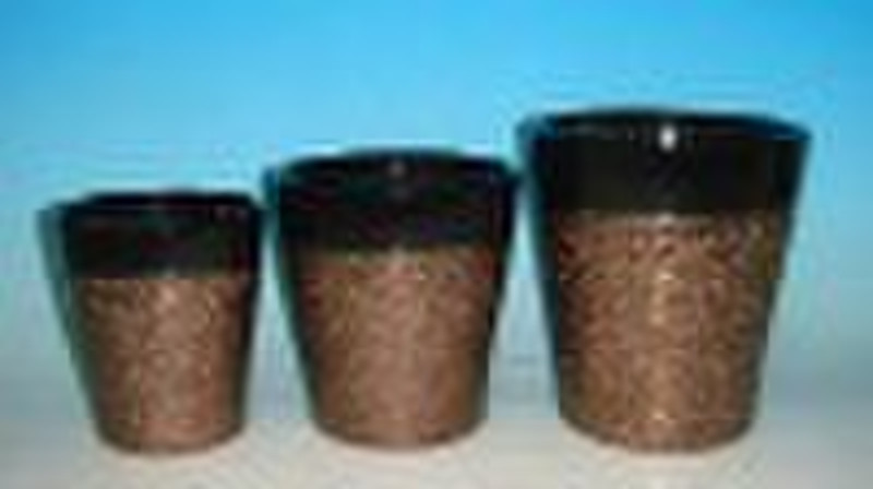 Flower Pot(metal finish flower pot,glazed flower p