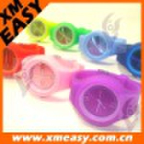 auto date water resistant jelly silicone watch