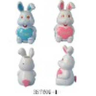 Rabbit lover coin bank with light & music