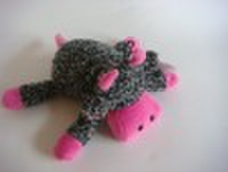 10" New Plush Cow w/squeaker