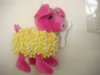 8" Scruffy Nubby Pig w/squeaker