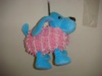 8" Scruffy Nubby Dog w/squeaker