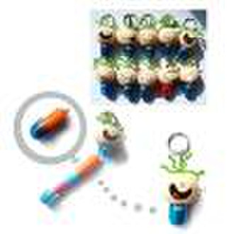 Happy Beans Retractile Ball Pen with Metal Key Cha