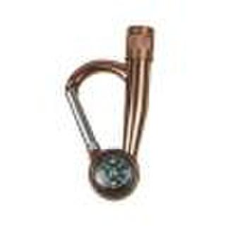 carabiner with torch and compass