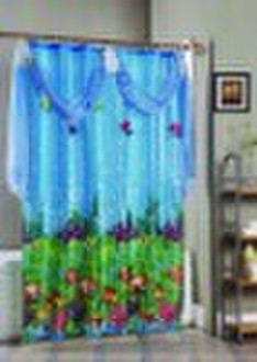 100% polyester print shower curtain