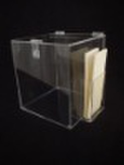 clear acrylic ballot box with side holder