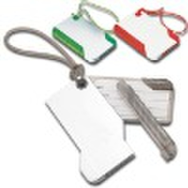 Plastic Luggage tag with pen