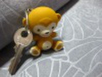 monkey shape LED keychain with sound