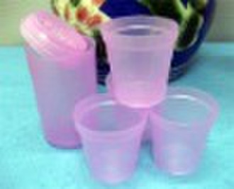 plastic cup set with opener