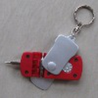 Led keychain light with mini tool