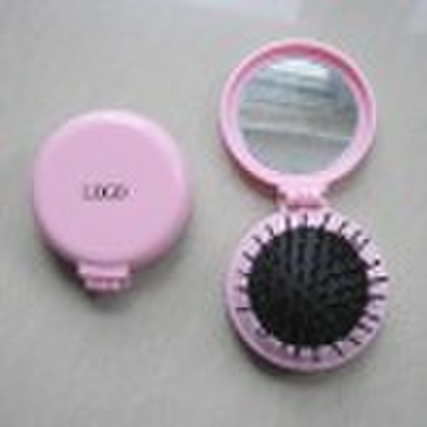Promotional cosmetic mirror and brush