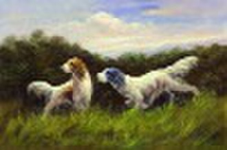 Dogs crystal oil painting